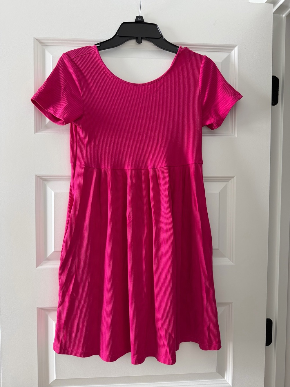 Old Navy Bright Fuchsia Short Sleeve Swing Dress